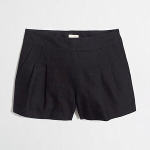 J.CREW Factory Women’s Black Pleated Cotton Linen Shorts Sz 2